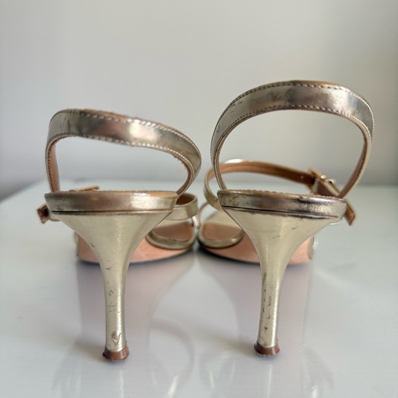 Tory Burch Penelope Slingback Sandal Mirror Metallic Gold Size 9 - Picture 5 of 13